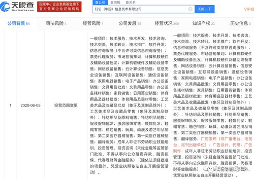 钉钉业务版图再拓展 新增广告发布与信息技术咨询，深化企业服务布局